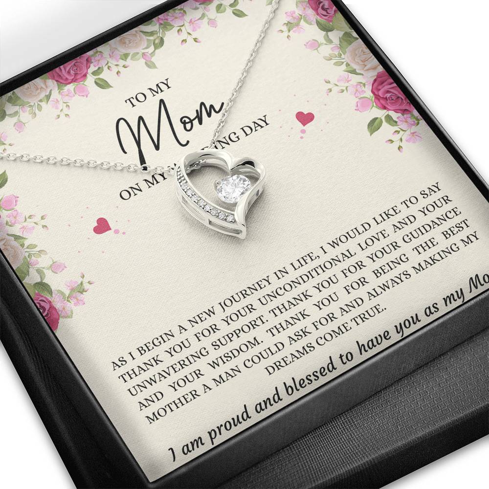 Mom of the Groom Gifts, I Am Proud And Blessed To Have You, Forever Love Heart Necklace For Women, Wedding Day Thank You Ideas From Groom