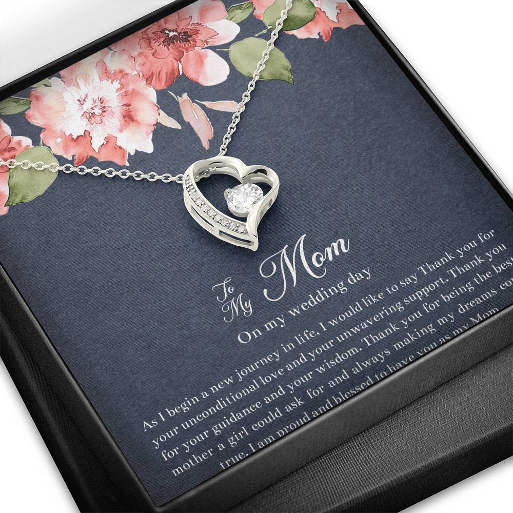 Mom of the Bride Gifts, I Am Proud To Have You, Forever Love Heart Necklace For Women, Wedding Day Thank You Ideas From Bride