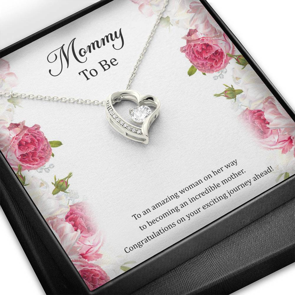 Gift for Expecting Mom, To An Amazing Woman, Mom to Be Forever Love Heart Necklace For Women, Pregnancy Gift For New Mother
