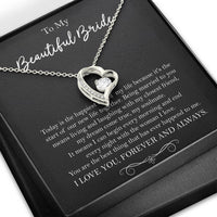 Load image into Gallery viewer, To My Bride Gifts, Happiest Day Of My Life, Forever Love Heart Necklace For Women, Wedding Day Thank You Ideas From Groom
