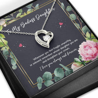 Load image into Gallery viewer, To My Badass Daughter Gifts, Whenever You Feel Fragile, Forever Love Heart Necklace For Women, Birthday Present Ideas From Mom Dad
