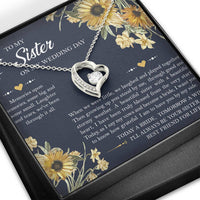 Load image into Gallery viewer, Sister of the Bride Gifts, I&#39;ll Always Be Your Sister, Forever Love Heart Necklace For Women, Wedding Day Thank You Ideas From Bride
