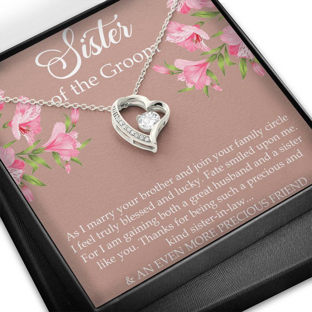 Sister of the Groom Gifts, As I Marry Your Brother, Forever Love Heart Necklace For Women, Wedding Day Thank You Ideas From Bride