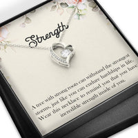 Load image into Gallery viewer, Encouragement Gifts, Strength, Motivational Forever Love Heart Necklace For Women, Sympathy Inspiration Friendship Present
