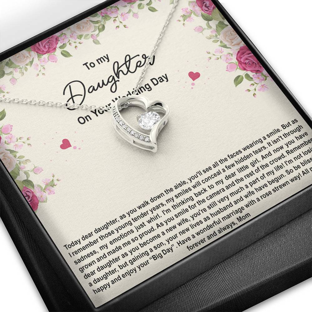 To My Bride Gifts, Enjoy Your Big Day, Forever Love Heart Necklace For Women, Wedding Day Thank You Ideas From Mom