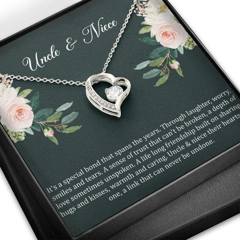 To My Niece Gifts, Special Bond, Forever Love Heart Necklace For Women, Niece Birthday Present From Uncle