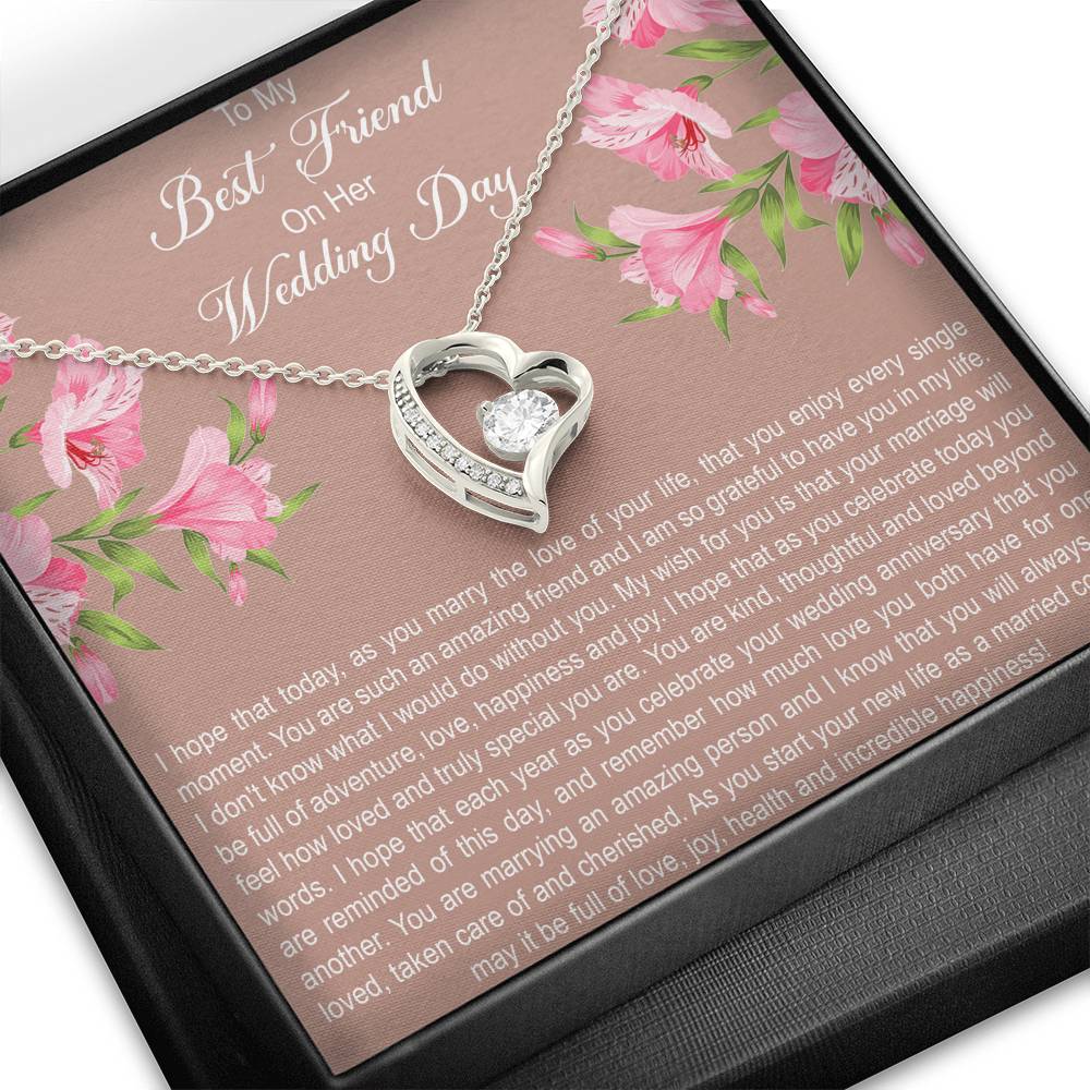 Bride Gifts, I Hope You Enjoy Every Single Moment, Forever Love Heart Necklace For Women, Wedding Day Thank You Ideas From Best Friend
