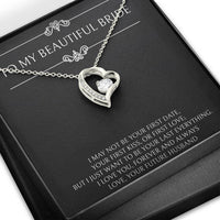 Load image into Gallery viewer, To My Bride Gifts, I Want To Be Your Last and Everything, Forever Love Heart Necklace For Women, Wedding Day Thank You Ideas From Groom
