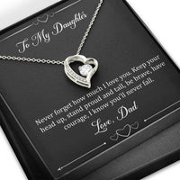 Load image into Gallery viewer, To My Daughter  Gifts, I Love You, Forever Love Heart Necklace For Women, Birthday Present Idea From Dad
