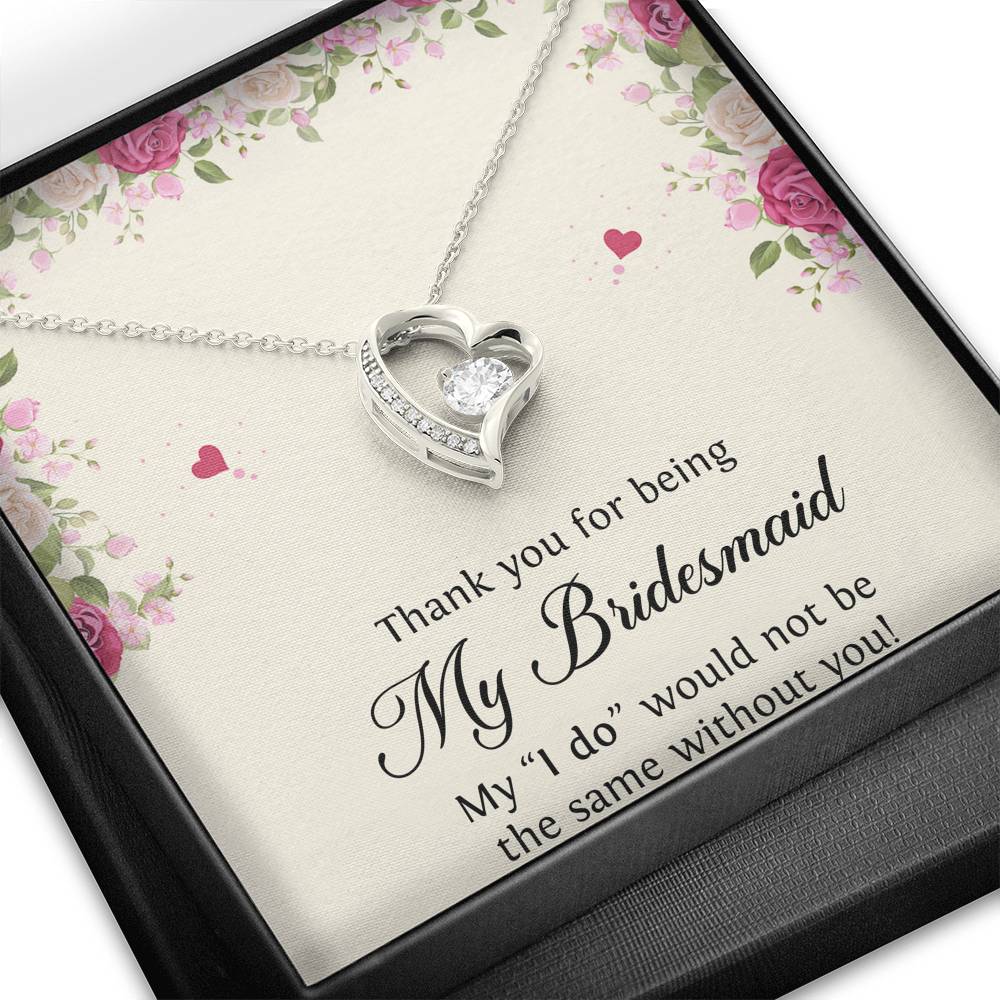 To My Bridesmaid Gifts, Thank You , Forever Love Heart Necklace For Women, Wedding Day Thank You Ideas From Bride