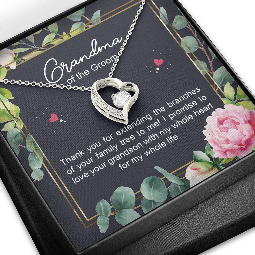 Grandmother of the Groom Gifts, I Promise To Love Your Grandson, Forever Love Heart Necklace For Women, Wedding Day Thank You Ideas From Bride