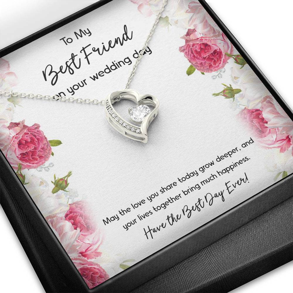 Bride Gifts, Have the Best Day Ever, Forever Love Heart Necklace For Women, Wedding Day Thank You Ideas From Best Friend