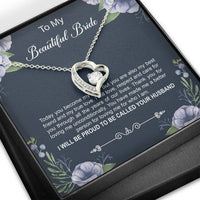 Load image into Gallery viewer, To My Bride Gifts, Today You Become My Wife, Forever Love Heart Necklace For Women, Wedding Day Thank You Ideas From Groom
