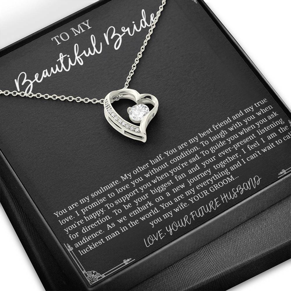 To My Bride  Gifts, You Are My Soulmate, Love Knot Necklace For Women, Wedding Day Thank You Ideas From Groom