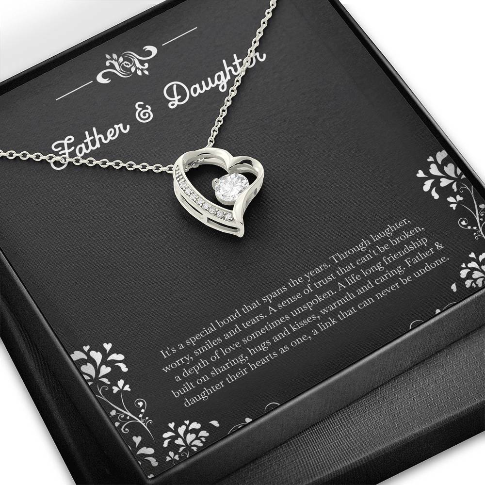 To My Daughter Gifts, Father and Daughter Bond, Forever Love Heart Necklace For Women, Birthday Present Idea From Dad