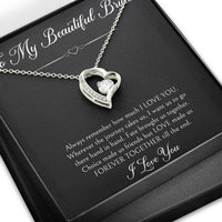Load image into Gallery viewer, To My Bride Gifts, Forever Together Till The End, Forever Love Heart Necklace For Women, Wedding Day Thank You Ideas From Groom
