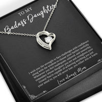 Load image into Gallery viewer, To My Badass Daughter Gifts, I Wish You Strength To Face Challenges, Forever Love Heart Necklace For Women, Birthday Present Idea From Mom
