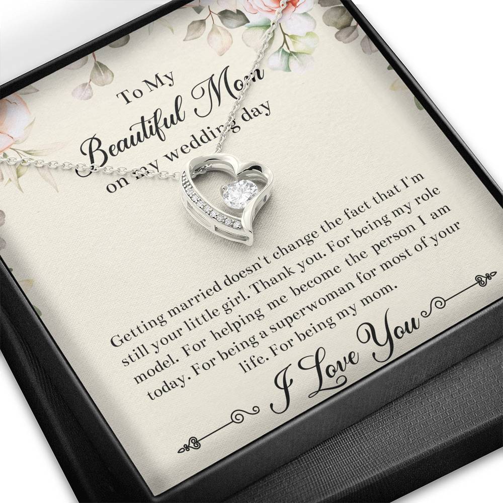 Mom of the Bride Gifts, I'm Still Your Little Girl, Forever Love Heart Necklace For Women, Wedding Day Thank You Ideas From Bride