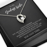 Load image into Gallery viewer, To My Badass Wife, Always Remember, Forever Love Heart Necklace For Women, Anniversary Birthday Gifts From Husband
