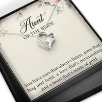 Load image into Gallery viewer, Aunt of the Bride Gifts, You Have Ears That Always Listen, Forever Love Heart Necklace For Women, Wedding Day Thank You Ideas From Bride
