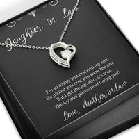 Load image into Gallery viewer, To My Daughter in Law Gifts, I&#39;m So Happy You Married My Son, Forever Love Heart Necklace For Women, Birthday Present Idea From Mother-in-law
