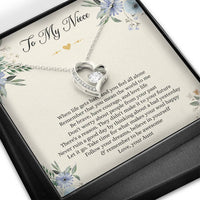 Load image into Gallery viewer, To My Niece Gifts, When Life Gets Hard And You Feel All Alone, Forever Love Heart Necklace For Women, Niece Birthday Present From Aunt
