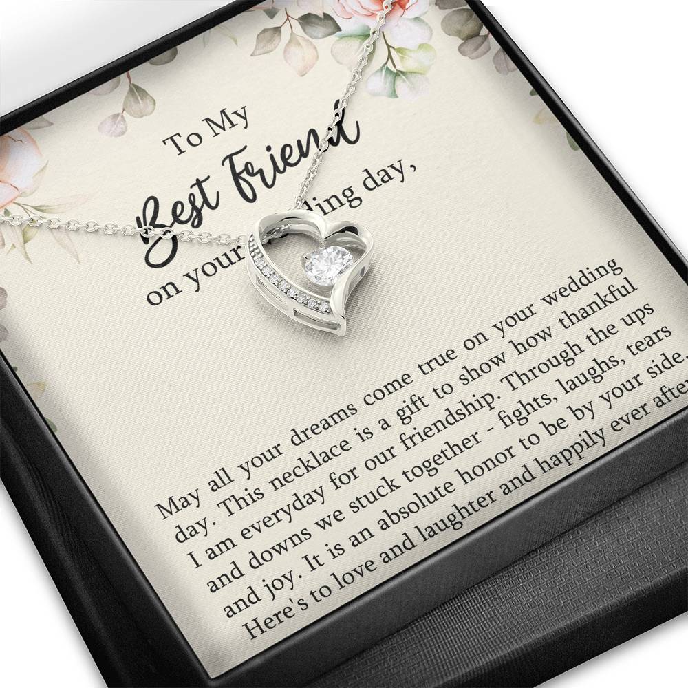 Bride Gifts, May All Your Dreams Come True, Forever Love Heart Necklace For Women, Wedding Day Thank You Ideas From Best Friend