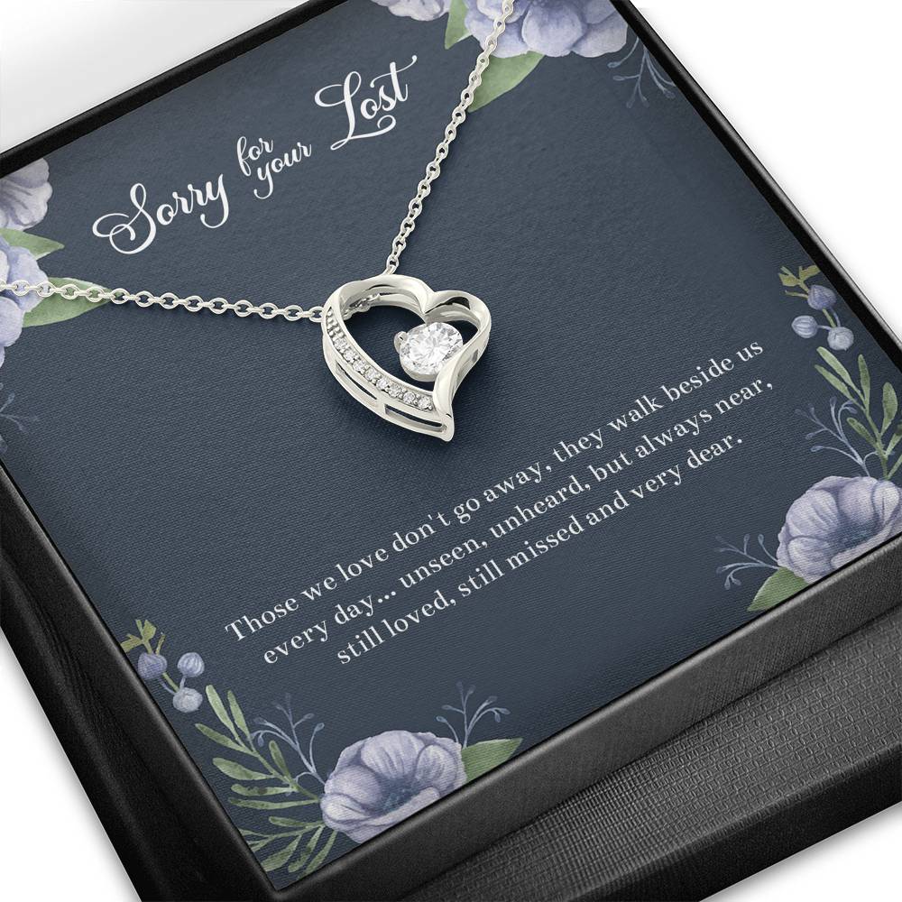 Loss of Loved One Gifts, Still Loved, Sympathy Forever Love Heart Necklace For Loss of Loved One, Memorial Sorry For Your Loss Present