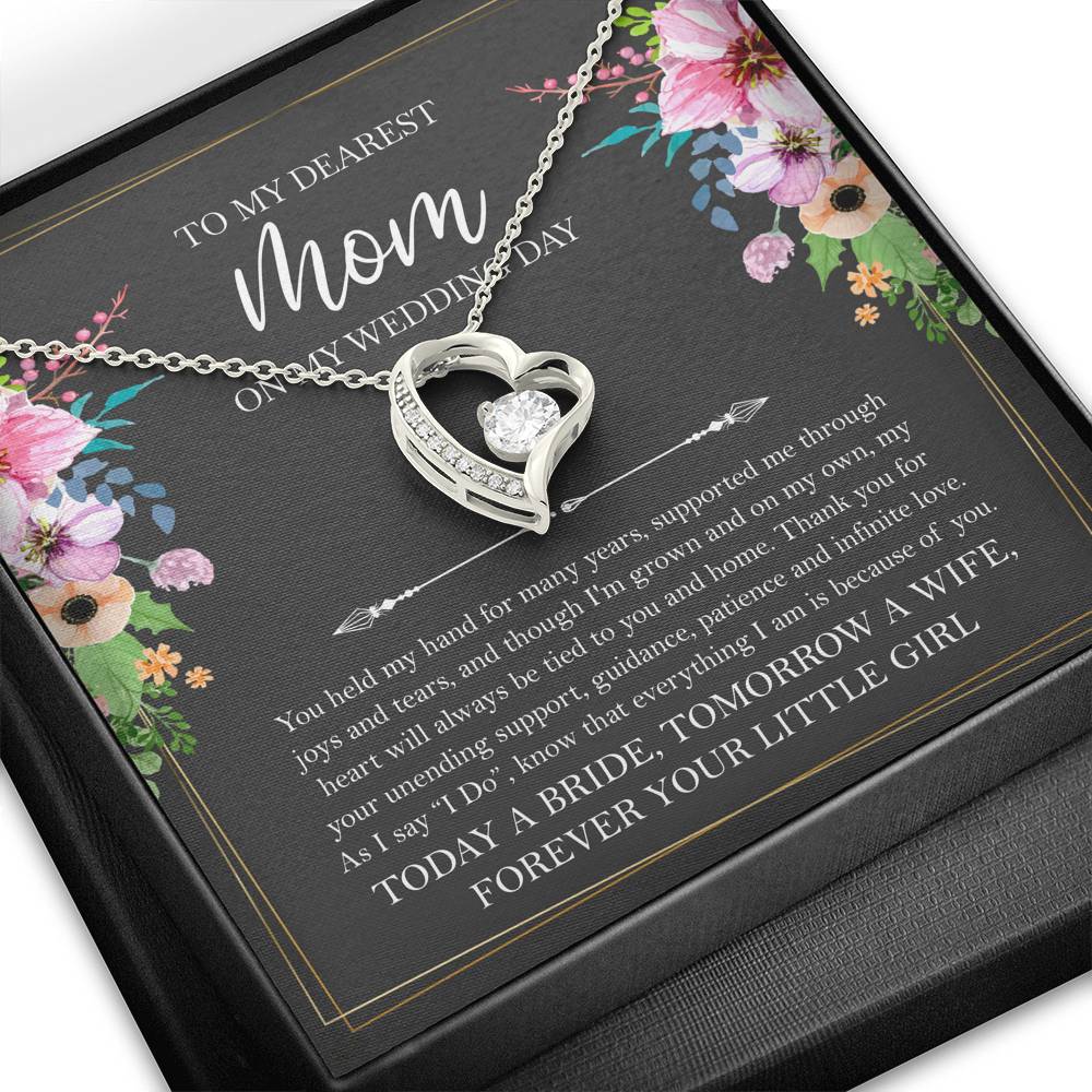 Mom of the Bride Gifts, You Held My Hand for Many Years, Forever Love Heart Necklace For Women, Wedding Day Thank You Ideas From Bride