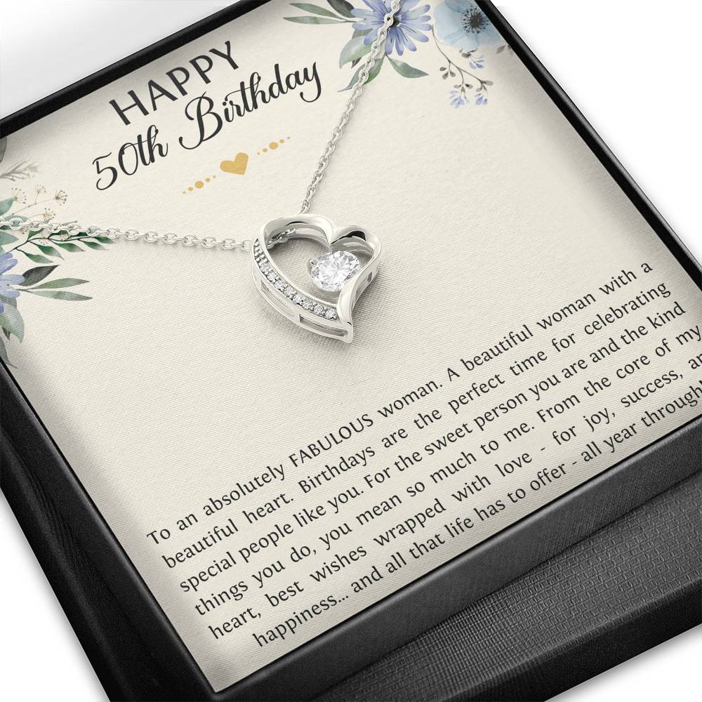 Fabulous Woman Heart Necklace - Forever Love Design | 50th Birthday Gift