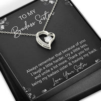 Load image into Gallery viewer, To My Badass Sister Gifts, Always Remember, Forever Love Heart Necklace For Women, Birthday Present Idea From Sister
