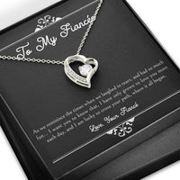 Load image into Gallery viewer, To My Fiancée, I Am Lucky To Cross Your Path, Forever Love Heart Necklace For Women, Anniversary Birthday Valentines Day Gifts From Fiancé
