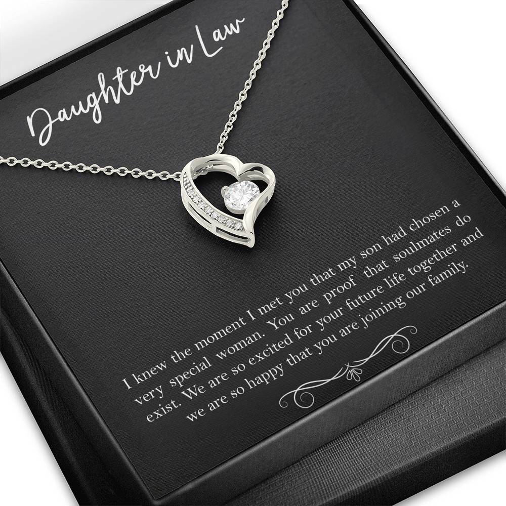 To My Daughter-in-law Gifts, I Knew The Moment I Met You, Forever Love Heart Necklace For Women, Birthday Present Idea From Mother-in-law