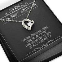 Load image into Gallery viewer, To My Badass Wife, I Just Love You, Forever Love Heart Necklace For Women, Anniversary Birthday Valentines Day Gifts From Husband
