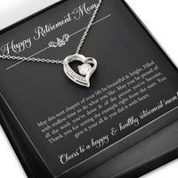 Load image into Gallery viewer, Mom Retirement Gifts, Next Chapter, Happy Retirement Forever Love Heart Necklace For Women, Retirement Party Favor From Daughter Son
