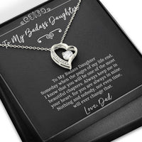 Load image into Gallery viewer, To My Badass Daughter Gifts, Someday When The Pages of My Life End, Forever Love Heart Necklace For Women, Birthday Present Idea From Dad
