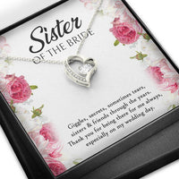 Load image into Gallery viewer, Sister of the Bride Gifts, Thanks For Being There, Forever Love Heart Necklace For Women, Wedding Day Thank You Ideas From Bride
