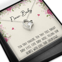 Load image into Gallery viewer, Gift for Expecting Mom, Ten Tiny Fingers, Mom to Be Forever Love Heart Necklace For Women, Pregnancy Gift For New Mother
