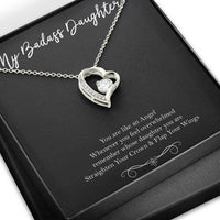 Load image into Gallery viewer, To My Badass Daughter Gifts, You Are Like An Angel, Forever Love Heart Necklace For Women, Birthday Present Idea From Mom
