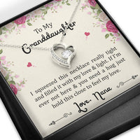 Load image into Gallery viewer, To My Granddaughter Gifts, Filled With My Love and Light, Forever Love Heart Necklace For Women, Birthday Present Idea From Nana
