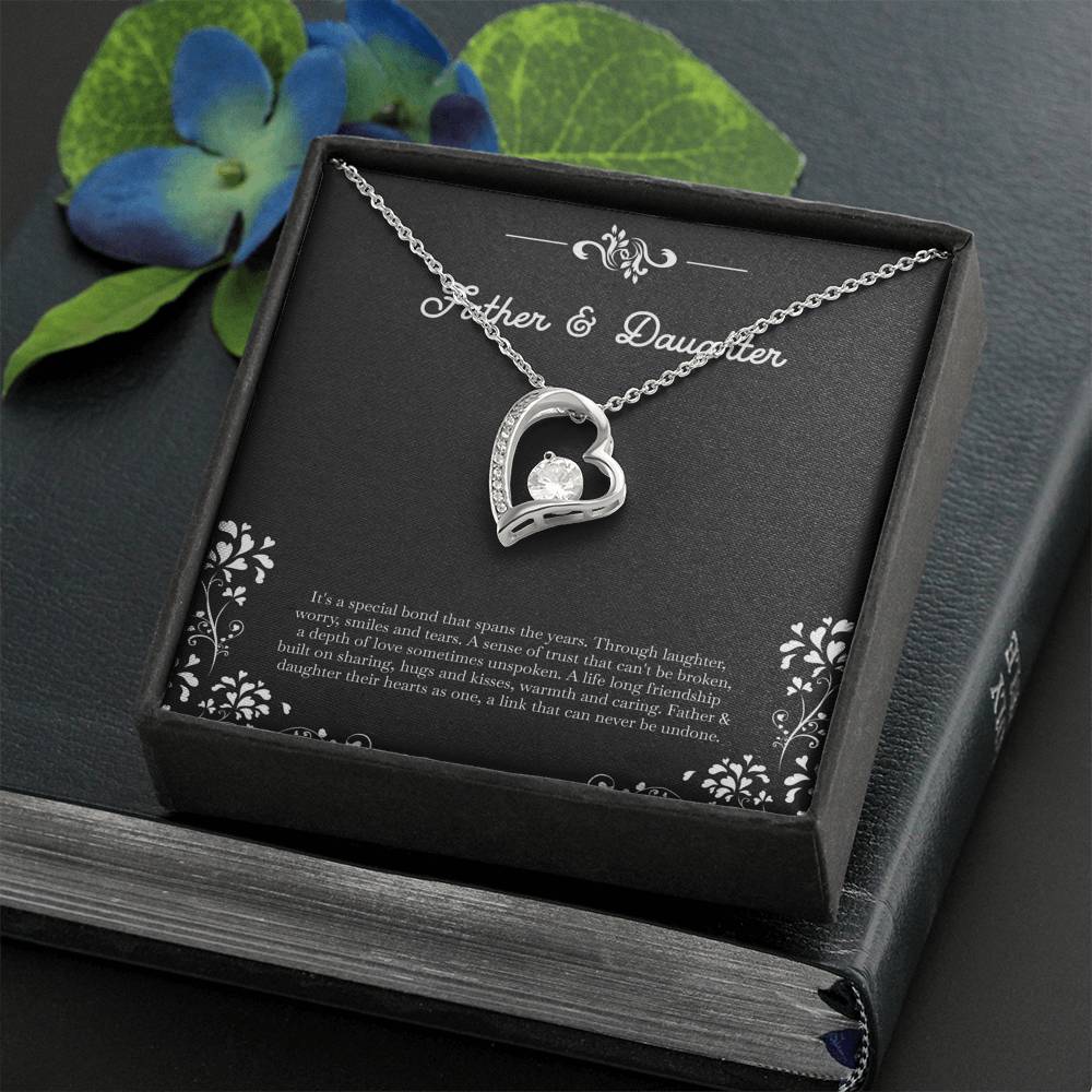To My Daughter Gifts, Father and Daughter Bond, Forever Love Heart Necklace For Women, Birthday Present Idea From Dad
