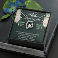 Load image into Gallery viewer, To My Mom of the Bride Gifts, I&#39;ll Soon Walk Down The Aisle, Forever Love Heart Necklace For Women, Wedding Day Thank You Ideas From Groom
