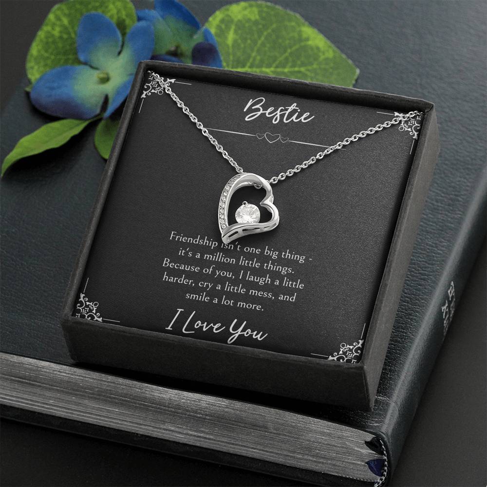 To My Friend Gifts, Because Of You, Forever Love Heart Necklace For Women, Birthday Present Idea From Bestie