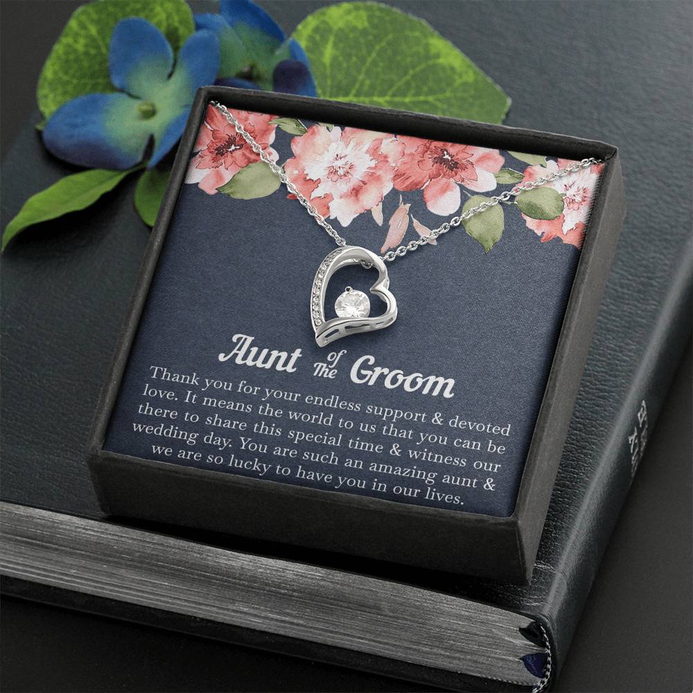 Aunt of the Groom Gifts, You Are Amazing, Forever Love Heart Necklace For Women, Wedding Day Thank You Ideas From Groom