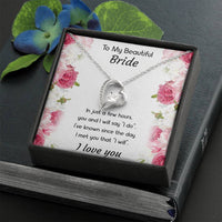 Load image into Gallery viewer, To My Bride Gifts, You And I Will Say I Do, Forever Love Heart Necklace For Women, Wedding Day Thank You Ideas From Groom
