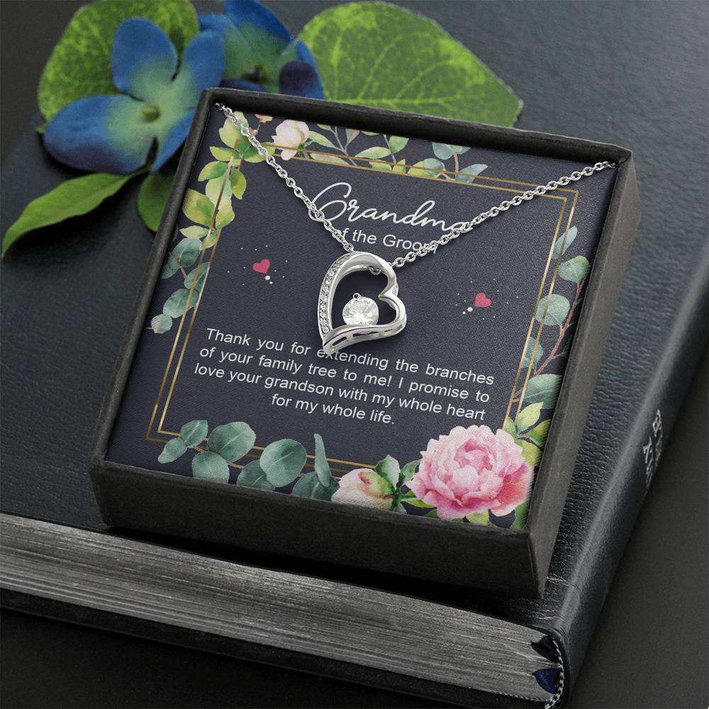 Grandmother of the Groom Gifts, I Promise To Love Your Grandson, Forever Love Heart Necklace For Women, Wedding Day Thank You Ideas From Bride
