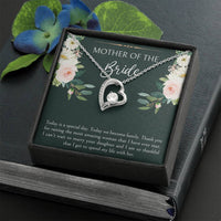 Load image into Gallery viewer, Mom of the Bride Gifts, Today We Become Family, Forever Love Heart Necklace For Women, Wedding Day Thank You Ideas From Groom
