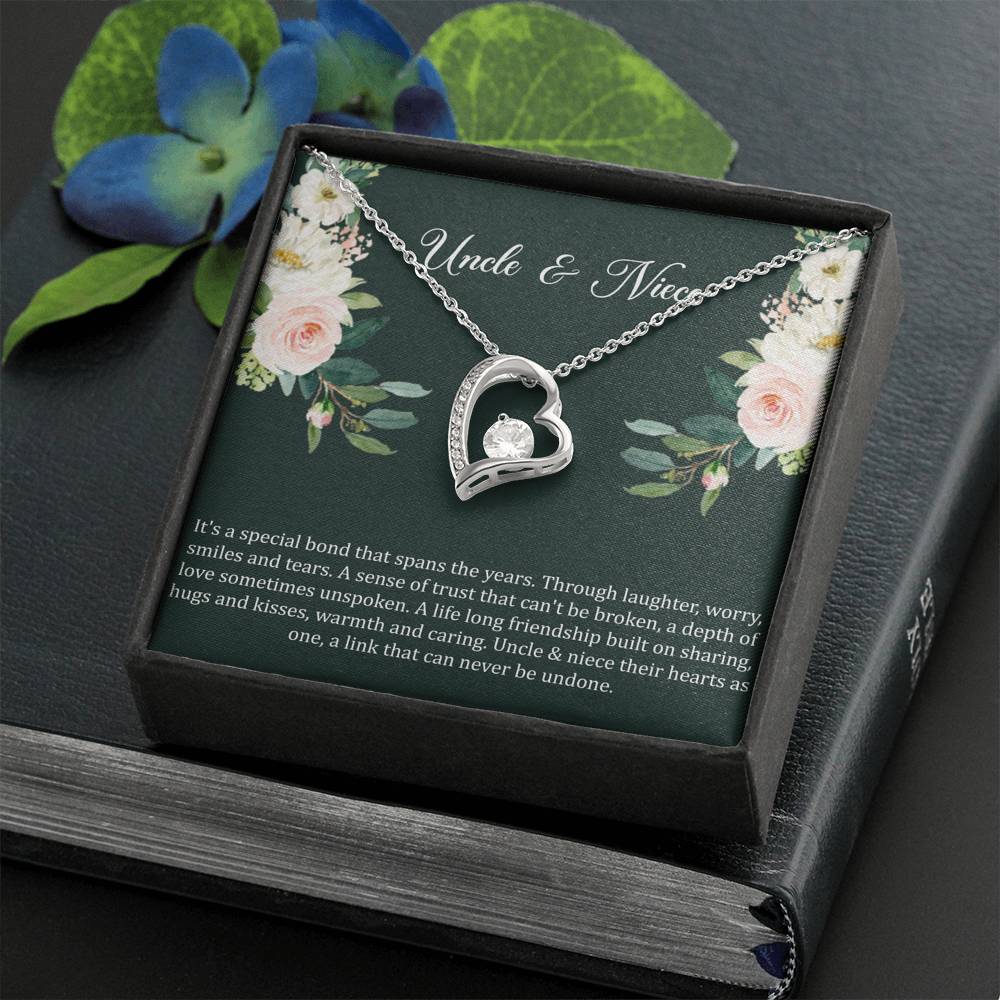 To My Niece Gifts, Special Bond, Forever Love Heart Necklace For Women, Niece Birthday Present From Uncle