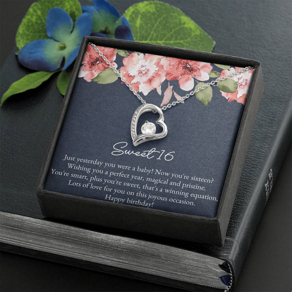 Daughter Heart Necklace - Forever Love Design | Sweet 16 Birthday Gift