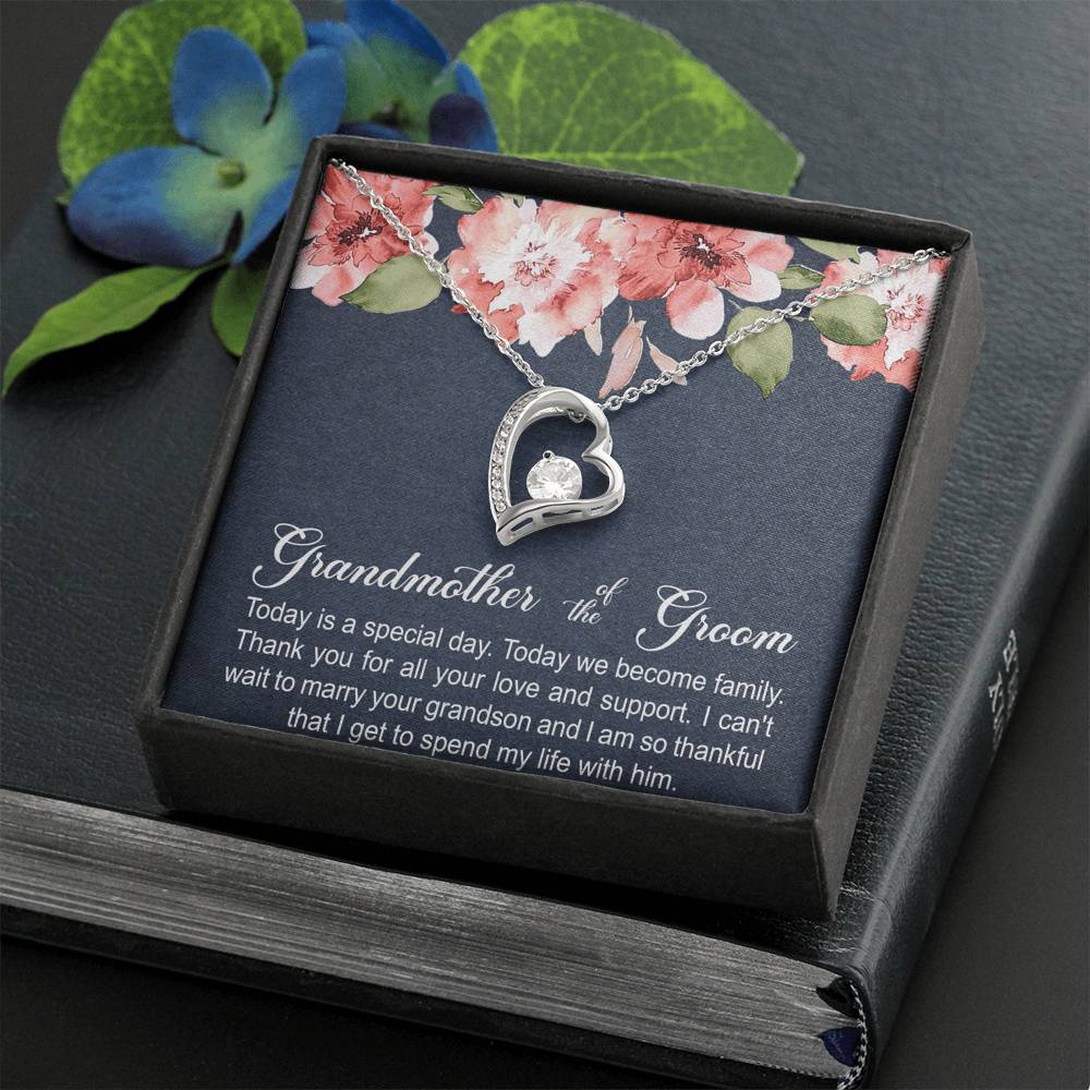 Grandmother of the Groom Gifts, Today Is A Special Day, Forever Love Heart Necklace For Women, Wedding Day Thank You Ideas From Bride